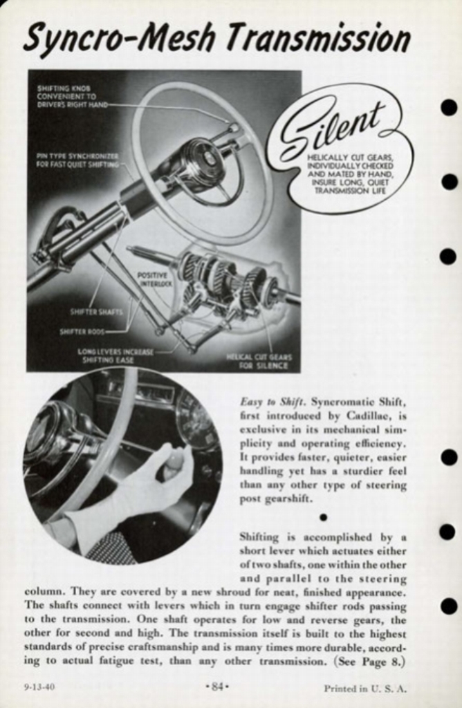 1941 Cadillac Salesmans Data Book Page 78